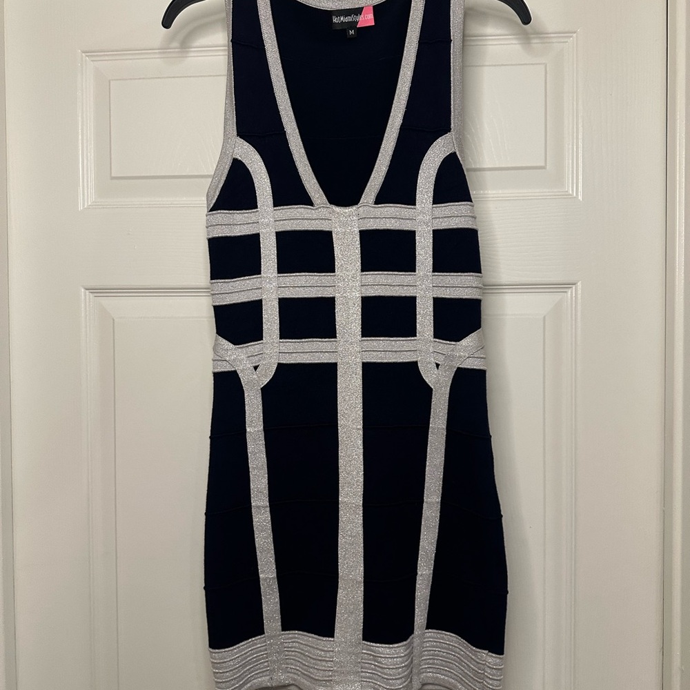 Blue and silver Bodycon Mini Dress